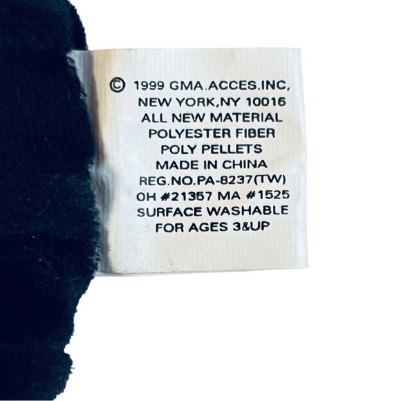 Vintage 7” Floppy Friends Bronte Bear Black Red Hearts Original Tags 1990s Love - Picture 13 of 13